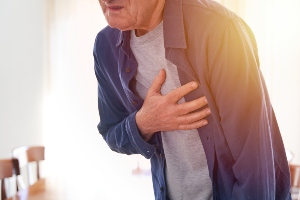 man with chest pain